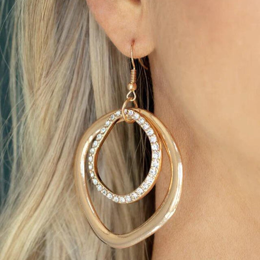Spinning With Sass Gold Earrings